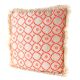 Ivory And Orange Decorative Cushion Cover With Fringe