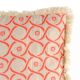 Ivory And Orange Decorative Cushion Cover With Fringe