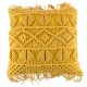 Yellow Square Macrame Boho Cushion Cover