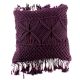 Purple Cotton Decorative Fringe Macrame Cushion Cover