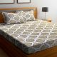 Abstract Grey Patterend Leaf Cotton Bedsheet with 2 Pillow Covers