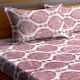 Cotton Bedsheet Abstract Maroon Patterend Leaf Design And 2 Pillow Covers