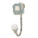 Square Ceramic Sage Green Ceramic Metal Hook Silver Fitting