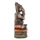 WoodenÂ Ganesha Playing Flute Statue