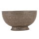 Brass Flower Pattern Border Cup In Dark Finish