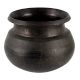 Black Round Brass Pot With  A Wide Mouth