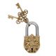 Vintage Brass Padlock Embossed Symbol
