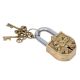 Vintage Brass Padlock Embossed Symbol