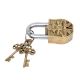 Vintage Brass Padlock Embossed Symbol