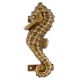 Brass Sea Horse Door Handle In Antique Golden Finish
