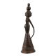 Brass Tribal Lady With Pots Statue In Black Finish