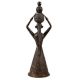 Brass Tribal Lady With Pots Statue In Black Finish