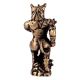 Standing Brass Rhino Warrior Statue With Sword