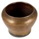 Round Brass Flower Pot In Dark Finish