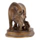 Brass Kamdhenu Cow And Calf Statue