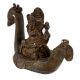 Brass Ganesha Statue On Peacock Boat Writing A book