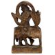 Brass Krishna Statue With Cow In Dark Finish