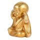 Golden Brass Monk Hears No Evil Statue