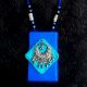 Blue MetallicÂ NeckpieceÂ WithÂ EarringsÂ Set