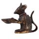 Brass Rat Holding Diya In Dark Finish