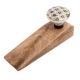 Black Golden Check Pattern Flat Ceramic Wooden Door Stopper