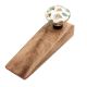 Crown Imperial Flower Golden Pattern Ceramic Wooden Door Stopper