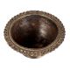 Brass Bowl On Pedestal And Carved Design On Rim