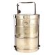 Three Tier Brass Lunch Box In Unique Shape