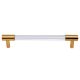 Clear Golden Medium Cylinder Glass Door Handles