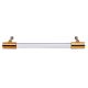 Clear Golden Medium Cylinder Glass Door Handles