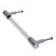 Clear Silver Medium Cylinder Glass Door Handles