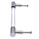 Clear Silver Medium Cylinder Glass Door Handles