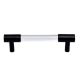 Clear Black Small Cylinder Glass Door Handles