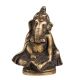 Brass Statue of Lord Ganesha Playing Harmonium