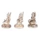 Copper Idols Of Goddess Saraswati Lakshmi and Lord Ganesh In Silver Finish