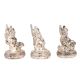 Copper Idols Of Goddess Saraswati Lakshmi and Lord Ganesh In Silver Finish