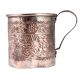 Solid Copper Beer Mug with Embossed Design