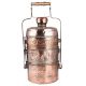 Copper Flower Design Old Indian Lunch Box