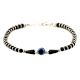 92.5 Sterling Silver Evil Eye Black Bead Crystal Bracelet