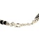 92.5 Black Beads Sterling Silver Adjustable Bracelet With Lock