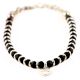 Adjustable Black Beads 92.5 Sterling Silver Bracelet Or Anklet
