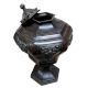 Mid Victorian Brass Lidded Urn Or Pot With Black Finish