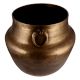 Large Hand Hammered Brass Planter With Ring Handles