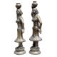 Brass Matka Lady Statue With Nice Black Finish In Pair