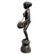 Dancing Lady Playing Dholak Brass Sculpture