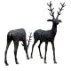 Standing Deer Statues in Brass In Pair
