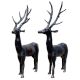 Brass Deer Figurines In Pair And Black Finish