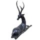 Brass Christmas Decor Sitting  Deer Figurine