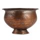 Old Copper Flower Pot With Engraved Leaves Design
