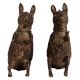 Brass American Kangaroo Figurines In Pair